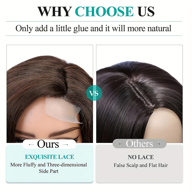 Női paróka, rövid hullámos haj, Lace Front, oldalsó rész, modell GBJ17125