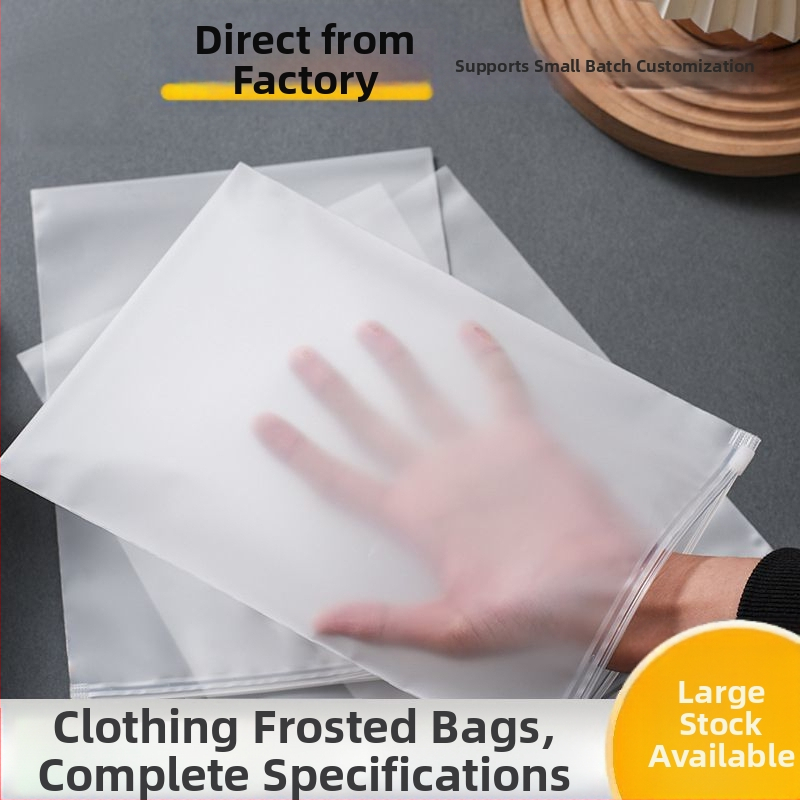 Zipsová taška na oblečenie na jar, EVA/PE, matný povrch, priehľadné balenie, s tlačeným logom