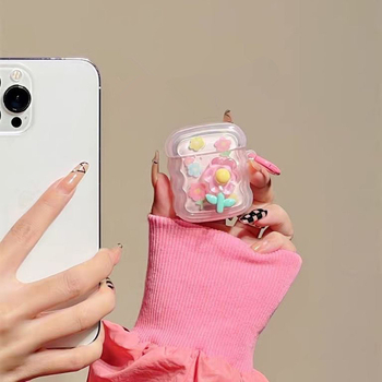Ružičasti cvjetni futrola za AirPods Pro 3 i AirPods 4
