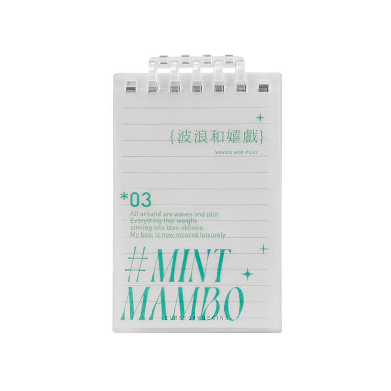 A7 džepna bilježnica s preklopnom spiralom, 80 stranica, format A7, prijenosni studentski bilježnik