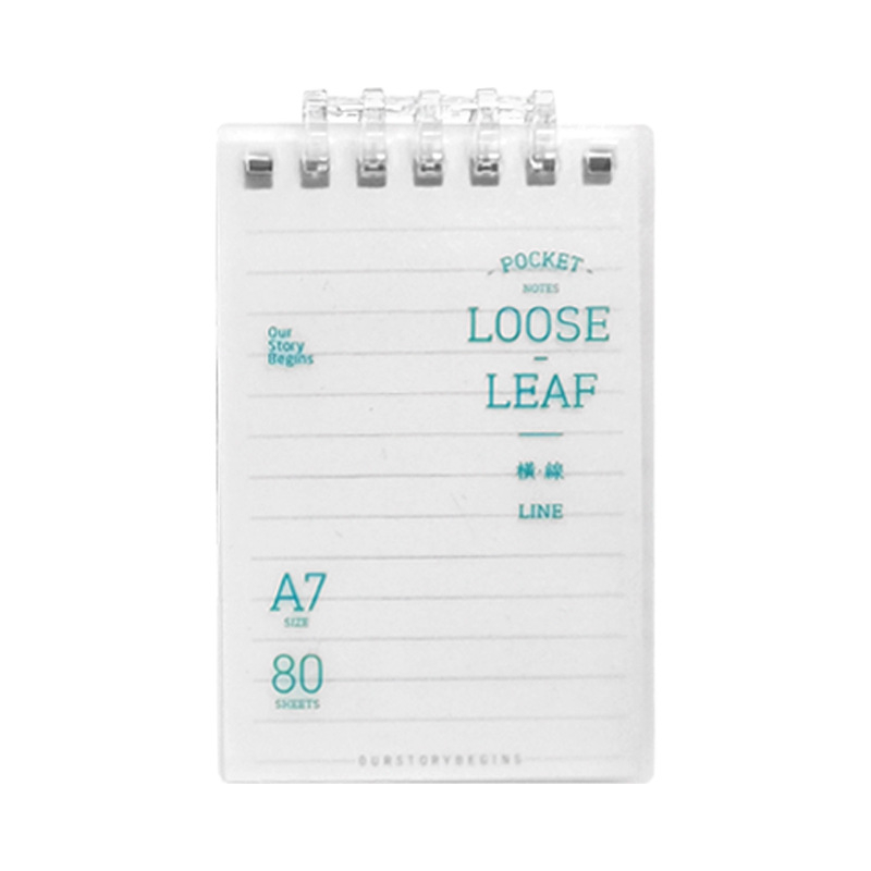 A7 džepna bilježnica s preklopnom spiralom, 80 stranica, format A7, prijenosni studentski bilježnik