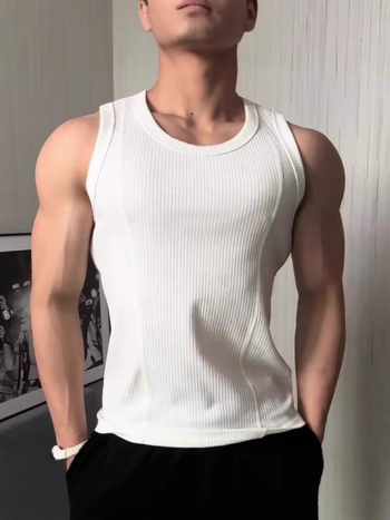 Sportska vesta, prilagodljiv kroj, jednobojna mješavina pamuka, 70% pamuka, ljeto