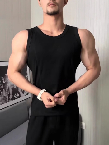 Sportska vesta, prilagodljiv kroj, jednobojna mješavina pamuka, 70% pamuka, ljeto