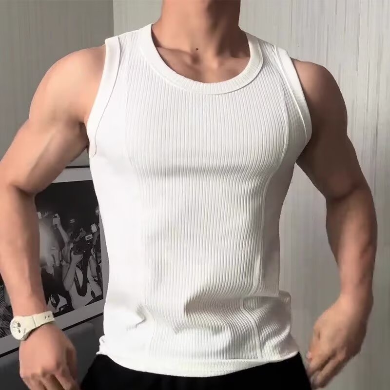 Sportska vesta, prilagodljiv kroj, jednobojna mješavina pamuka, 70% pamuka, ljeto