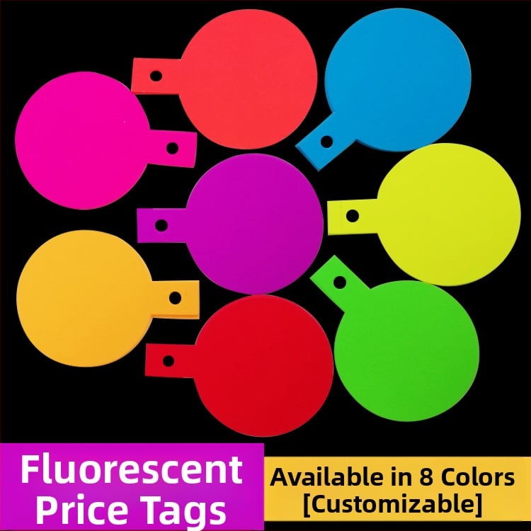 Xin Xin cenovka na oblečenie z fluoreskujúcim papiera 230 g, jednofarebná tlač, vhodná pre obchody s oblečením, nákupné centrá a supermarket