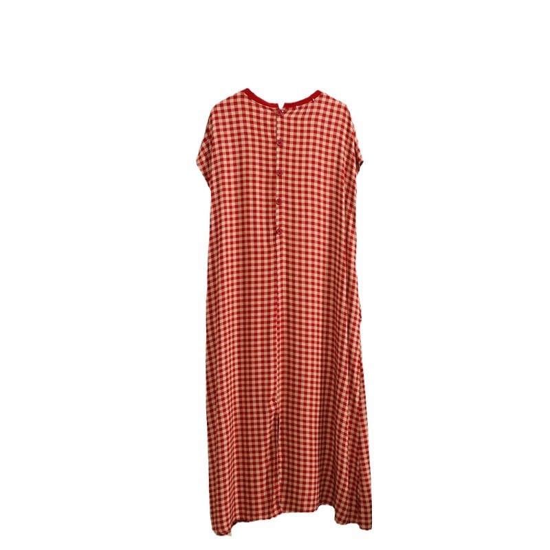 Rochie, material bumbac-satin, lungă, mâneci scurte, guler rotund