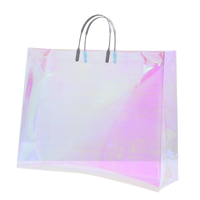 Prozirna laserska tote torba za dnevnu upotrebu - dnevna torba; dvostruka debljina: 24 silk; dnevna proizvodnja: 50 000 komada