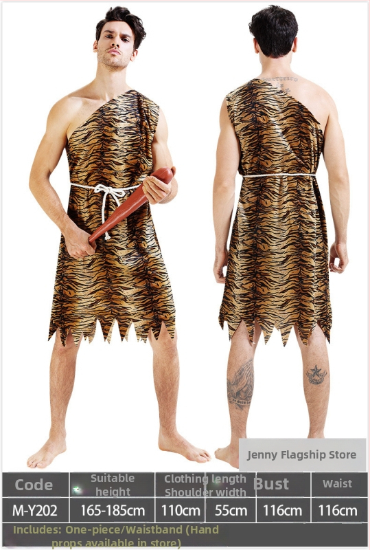 Dječji etnički kostim za Halloween – unisex kostim primitvnog lovca za scenske izvedbe, 100% poliester