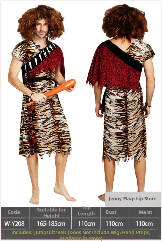 Dječji etnički kostim za Halloween – unisex kostim primitvnog lovca za scenske izvedbe, 100% poliester