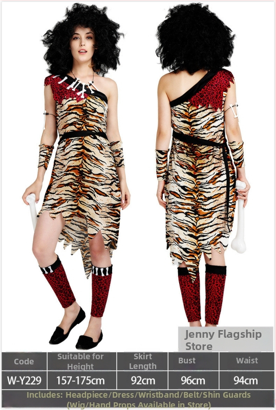 Dječji etnički kostim za Halloween – unisex kostim primitvnog lovca za scenske izvedbe, 100% poliester