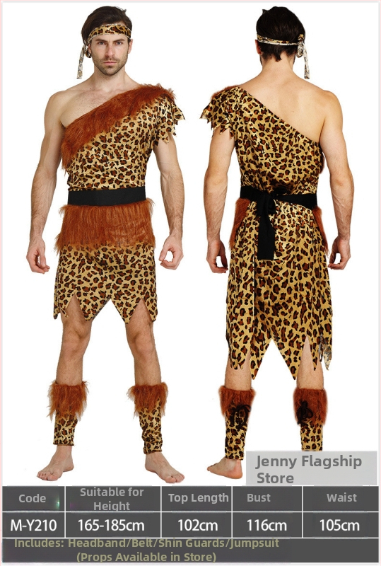 Dječji etnički kostim za Halloween – unisex kostim primitvnog lovca za scenske izvedbe, 100% poliester