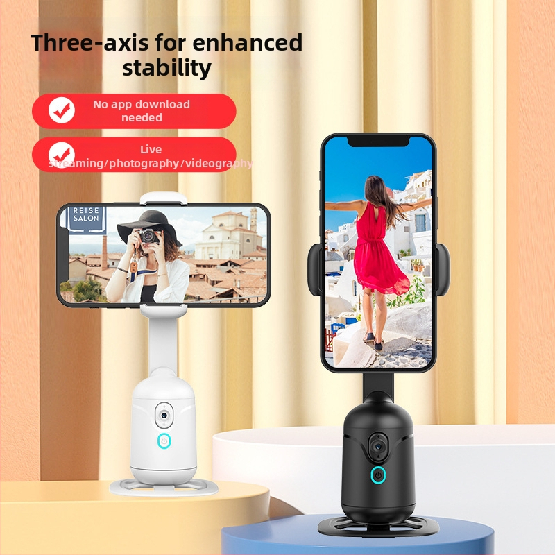 YL01 Γκίμπαλ με αυτοματοποιημένη παρακολούθηση για κινητό – επιτραπέζιο στήριγμα με παρακολούθηση προσώπου και ευφυή αυτόματη εστίαση (360° κατακόρυφη περιστροφή, 180° οριζόντια περιστροφή, συμβατό με όλα τα τηλέφωνα)