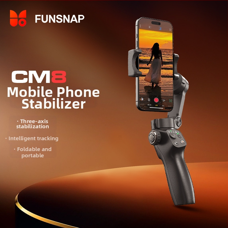 Telefónny gimbal stabilizátor, skladací, 3-osý, AI sledovanie tváre, Bluetooth, diaľkový ovládač nie je súčasťou
