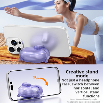 Huawei Buds 6i — Zaštitna futrola prozrna mekana navlaka TPU/PC, Injekcijsko oblikovanje, Univerzalna, Mogućnost prilagodbe, Držač