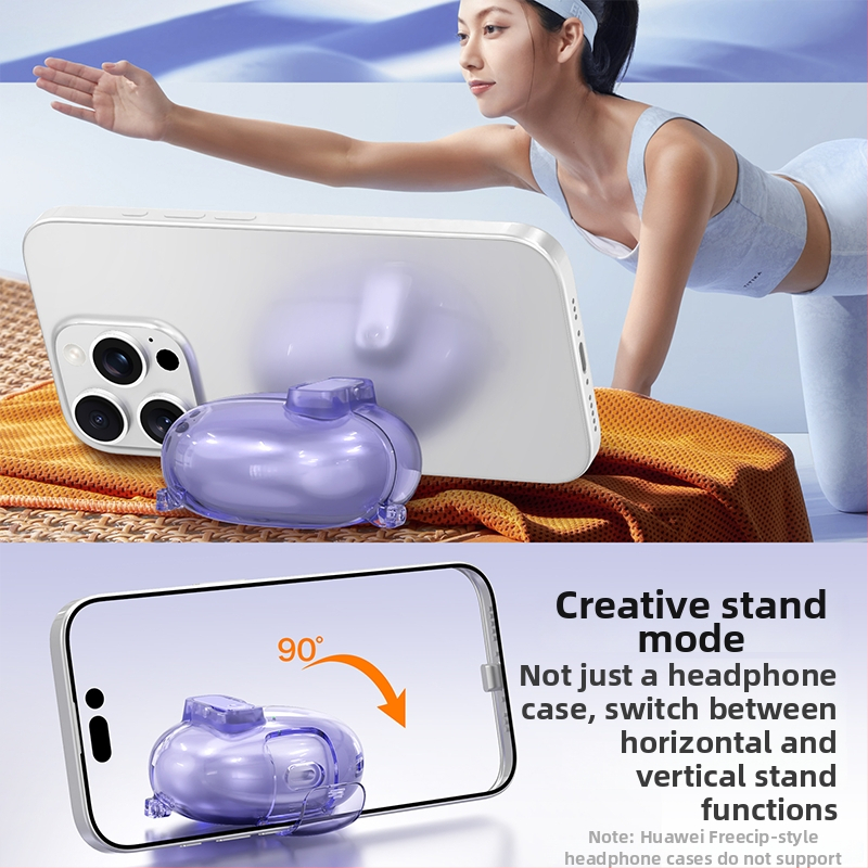 Huawei Buds 6i — Zaštitna futrola prozrna mekana navlaka TPU/PC, Injekcijsko oblikovanje, Univerzalna, Mogućnost prilagodbe, Držač