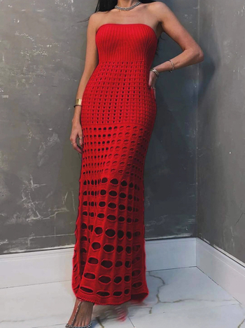 Haljina bez rukava, duga, patchwork paneli, elastični pojas, materijal: imitacija pamuka