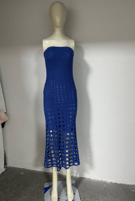 Haljina bez rukava, duga, patchwork paneli, elastični pojas, materijal: imitacija pamuka