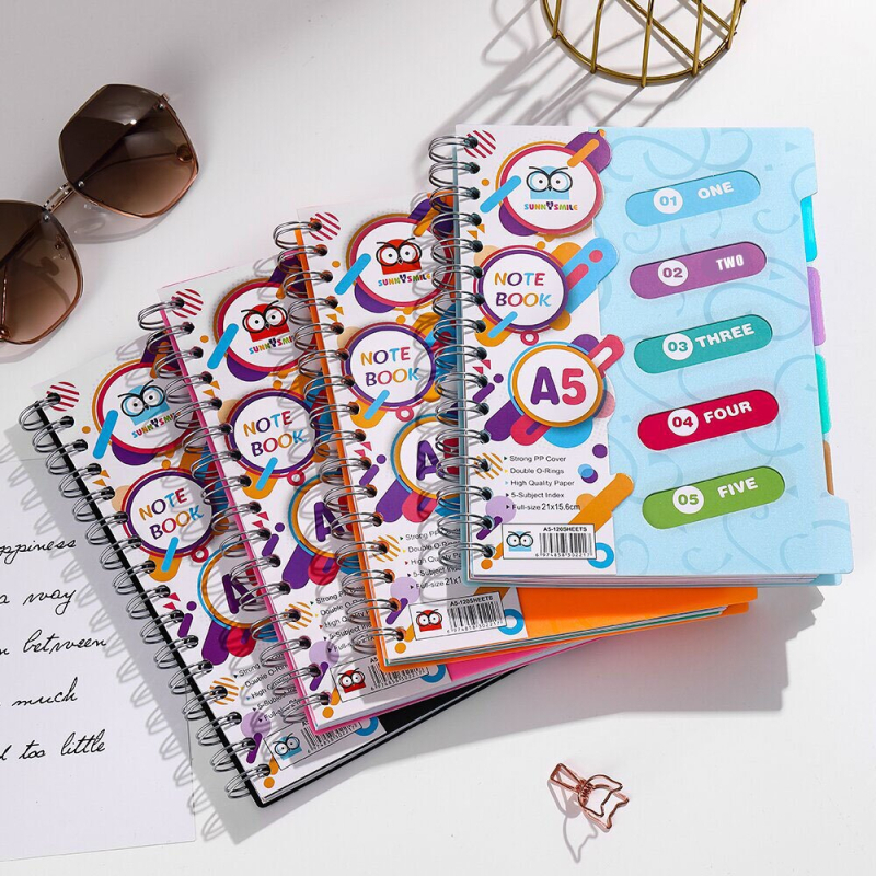 SUNNYSMLIE spiralno povezana bilježnica, 120 stranica, 65 gsm papir, mogućnost prilagodbe