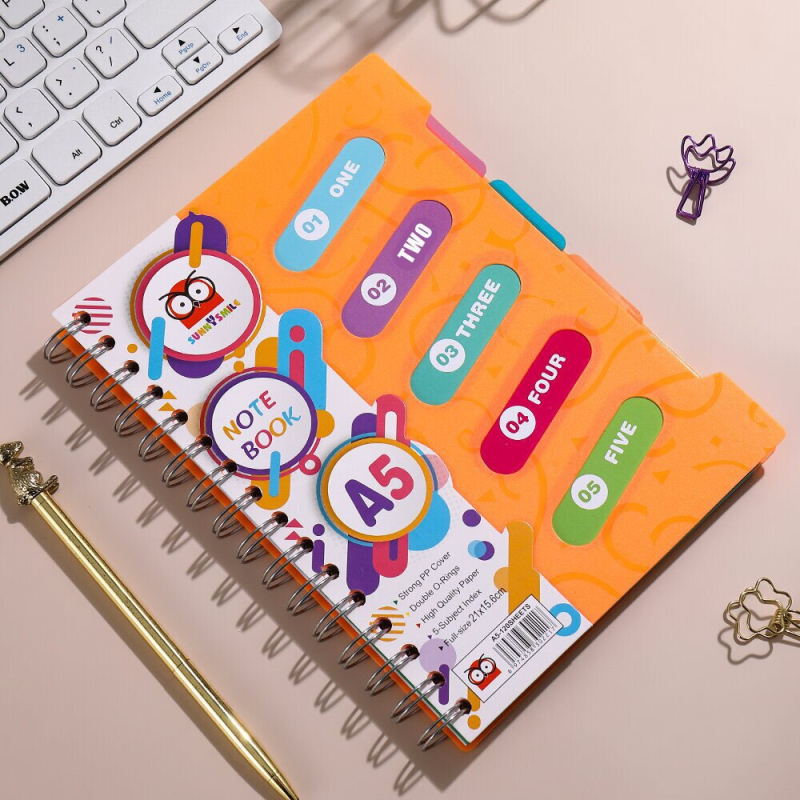 SUNNYSMLIE spiralno povezana bilježnica, 120 stranica, 65 gsm papir, mogućnost prilagodbe