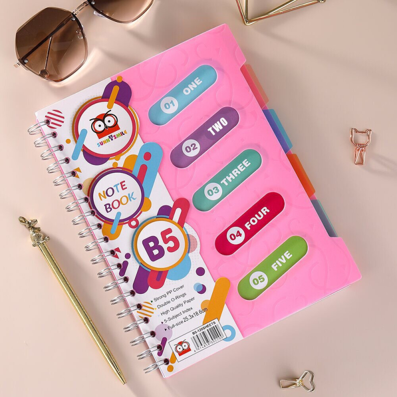 SUNNYSMLIE spiralno povezana bilježnica, 120 stranica, 65 gsm papir, mogućnost prilagodbe