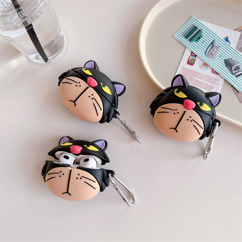 Zaštitno kućište Tsundere Lucifer za AirPods Pro 3 s karikaturalnom mačkom, kompatibilno s generacijama 2/3/4