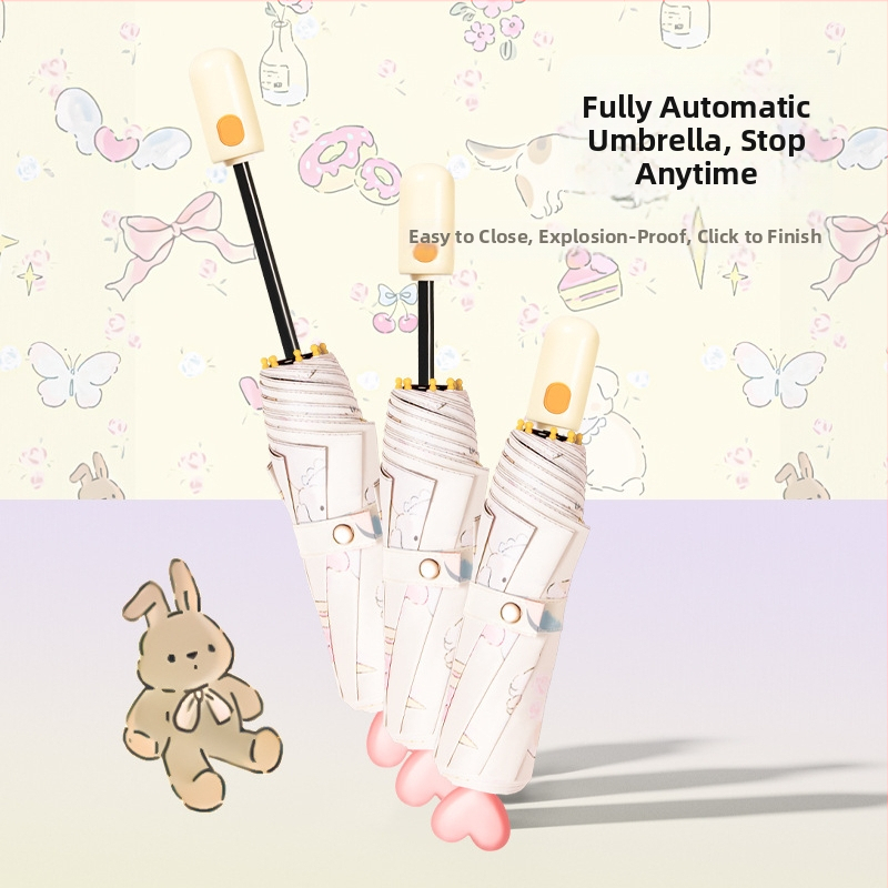 Automatski sklopivi kišobran za sunce i kišu, UV zaštita UPF>50, vinilna navlaka, 8 čeličnih rebara, automatsko otvaranje i zatvaranje