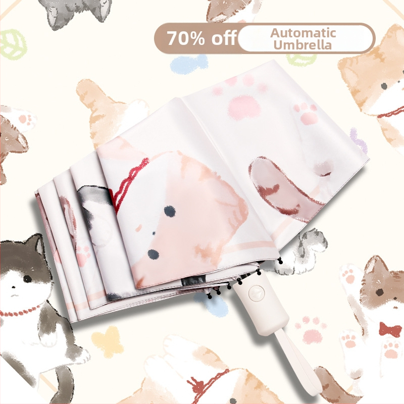 Automatski sklopivi kišobran za sunce i kišu, UV zaštita UPF>50, vinilna navlaka, 8 čeličnih rebara, automatsko otvaranje i zatvaranje