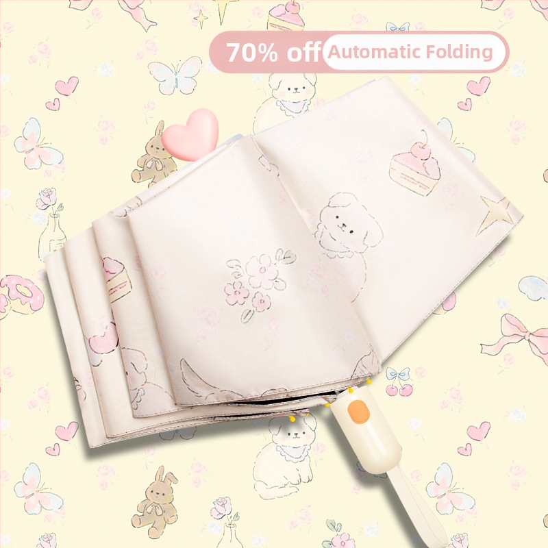 Automatski sklopivi kišobran za sunce i kišu, UV zaštita UPF>50, vinilna navlaka, 8 čeličnih rebara, automatsko otvaranje i zatvaranje