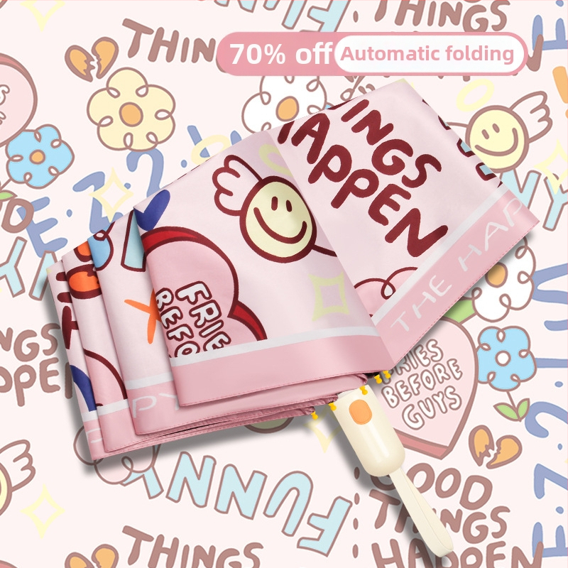 Automatski sklopivi kišobran za sunce i kišu, UV zaštita UPF>50, vinilna navlaka, 8 čeličnih rebara, automatsko otvaranje i zatvaranje