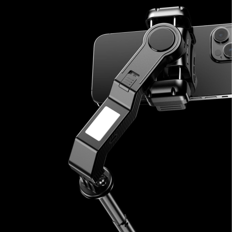 Yolans Q31 αντιδονητικός φορητός σταθεροποιητής για κινητό τηλέφωνο, selfie τρίποδο με κοντάρι — ABS + ατσάλι, συμβατός με όλα τα κινητά, περιστροφή κάθετα 90°, περιστροφή οριζόντια 90°, όριο περιστροφής 270°