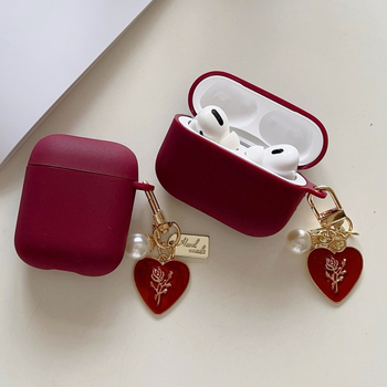 Zaštitna futrola za AirPods 2/3/4 — TPU, injekcijsko lijevanje, s privjeskom srca ruža