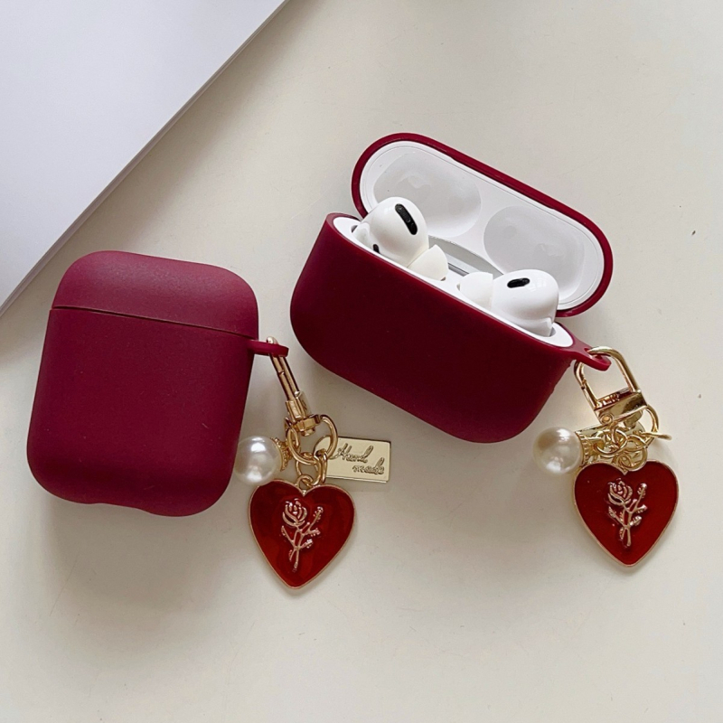 Zaštitna futrola za AirPods 2/3/4 — TPU, injekcijsko lijevanje, s privjeskom srca ruža