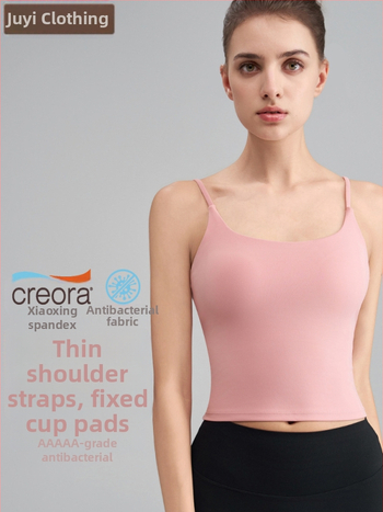 OTSA Dámska integrovaná camisole športová podprsenka pre Pilates/Yoga – 2024, Quick-Dry Nylon-Spandex, 80/20, stredná dĺžka, s vloženou výstelkou