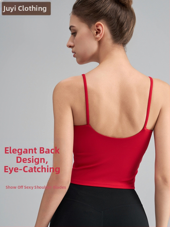 OTSA Dámska integrovaná camisole športová podprsenka pre Pilates/Yoga – 2024, Quick-Dry Nylon-Spandex, 80/20, stredná dĺžka, s vloženou výstelkou