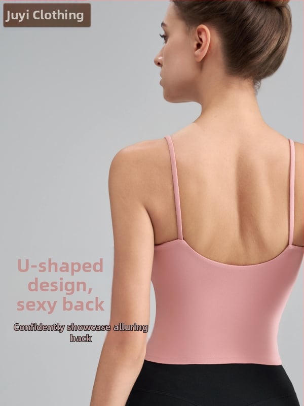 OTSA Dámska integrovaná camisole športová podprsenka pre Pilates/Yoga – 2024, Quick-Dry Nylon-Spandex, 80/20, stredná dĺžka, s vloženou výstelkou