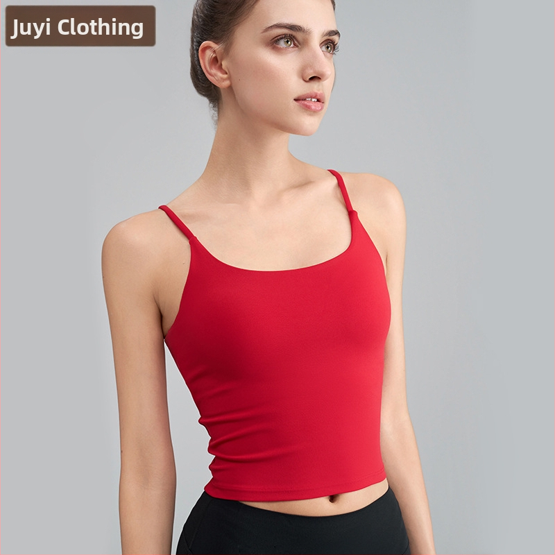 OTSA Dámska integrovaná camisole športová podprsenka pre Pilates/Yoga – 2024, Quick-Dry Nylon-Spandex, 80/20, stredná dĺžka, s vloženou výstelkou