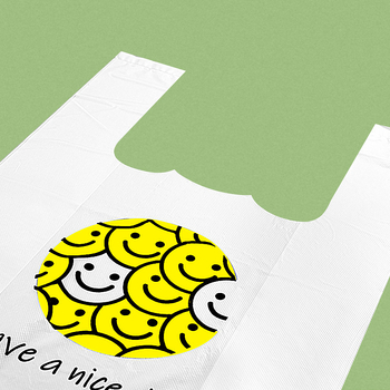 Sodolike удебелени чанти със усмихнато лице за опаковки (за ресторанти, супермаркети и пазари на плодове)