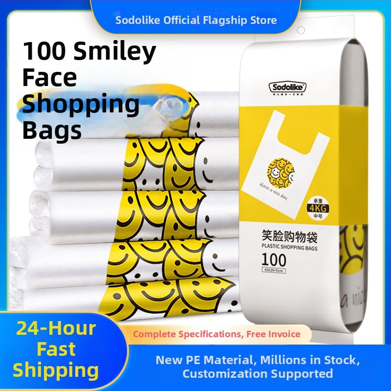 Sodolike удебелени чанти със усмихнато лице за опаковки (за ресторанти, супермаркети и пазари на плодове)
