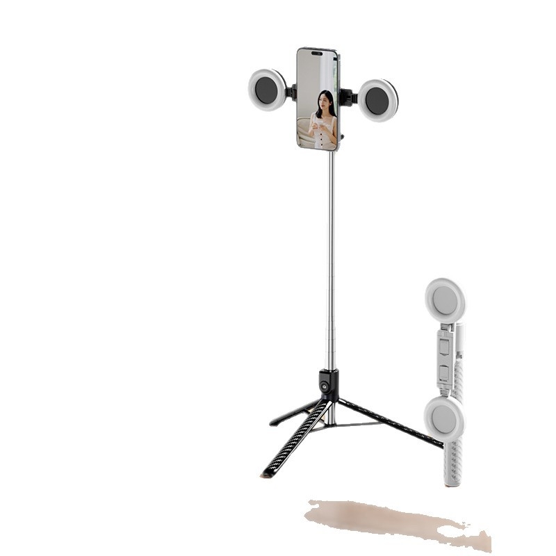 Z7 Selfie štap od aluminijske legure s tripodom, Bluetooth daljinskim upravljanjem, proširivi držač za telefon i svjetlo za live streaming