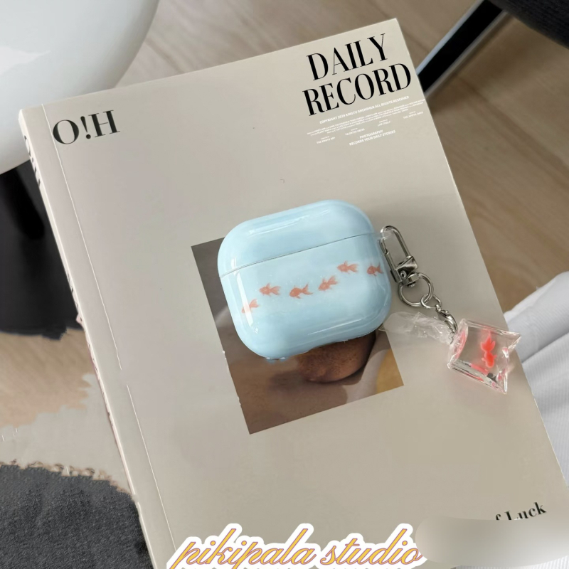TPU tvrdi kućište za AirPods Pro 3. generacije, dizajn crtane ribe, prozirno