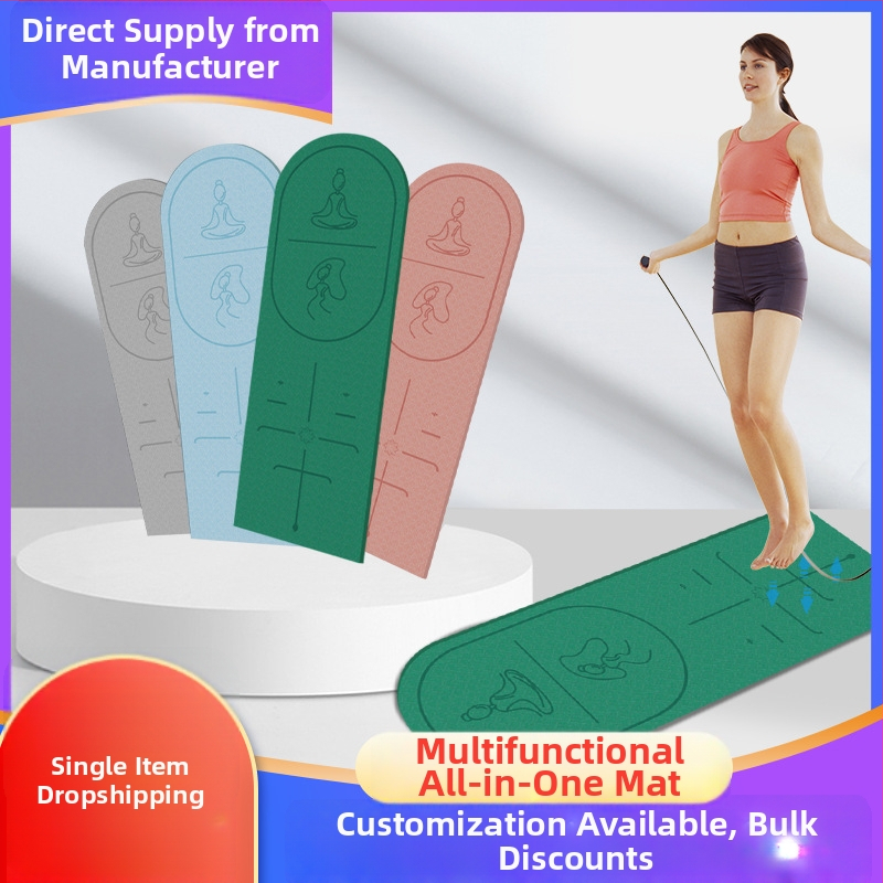 Podložka na skákanie lanom so zvukovou izoláciou a protišmytovou plochou, TPE joga podložka, hmotnosť 500–700 g, hrúbka 8/10/15 mm