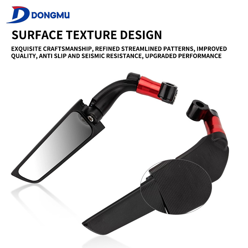 Motorkerékpár visszapillantó tükör - univerzális, alumíniumötvözet + üveg, négyzet alakú tükör, modell HP-J046, elülső és hátulsó rögzítés, ingázáshoz