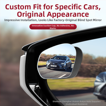 Oglindă retrovizoare pentru mașină fără ramă, 360°, montaj cu ventuză rotativ, oglindă panoramică cu unghi larg pentru unghiul mort, multifuncțional