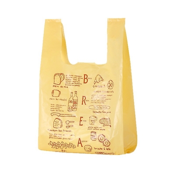 Обработена и принтирана дебела торба-жилетка за магазини; код: Knife and fork vest bag; произход: Zhongshan, Guangdong; марка: Treasure bag; дневна мощност: 500000 бр.; употреби: храни, подаръци, обща и индустриална опаковка