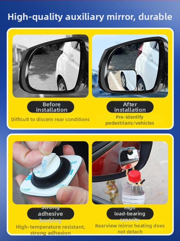 McLallen 360° kruhový spätný zrkadlo pre auto – pomocné zrkadlo pre slepú zónu, ultra jasné