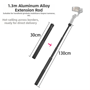 Ruby YC130 Hliníková zliatina, ručná gimba selfie tyč s teleskopickým predĺžením, 5 sekcií, zaťaženie 2–5 kg, kompatibilné s gimbalom a stabilizátorom kamery