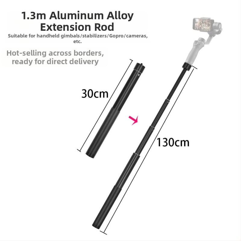 Ruby YC130 Hliníková zliatina, ručná gimba selfie tyč s teleskopickým predĺžením, 5 sekcií, zaťaženie 2–5 kg, kompatibilné s gimbalom a stabilizátorom kamery