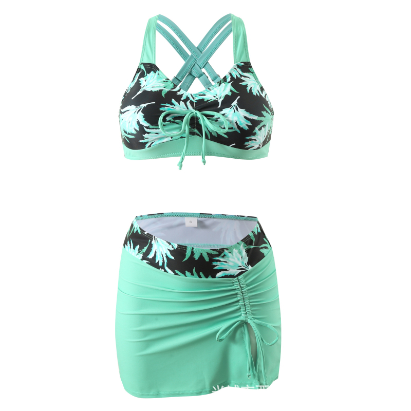 Trodjelni bikini set visokim strukom, s printom, brzo sušenje, jastučići za grudi, 85% poliester, podstava 95%, težina 195 g
