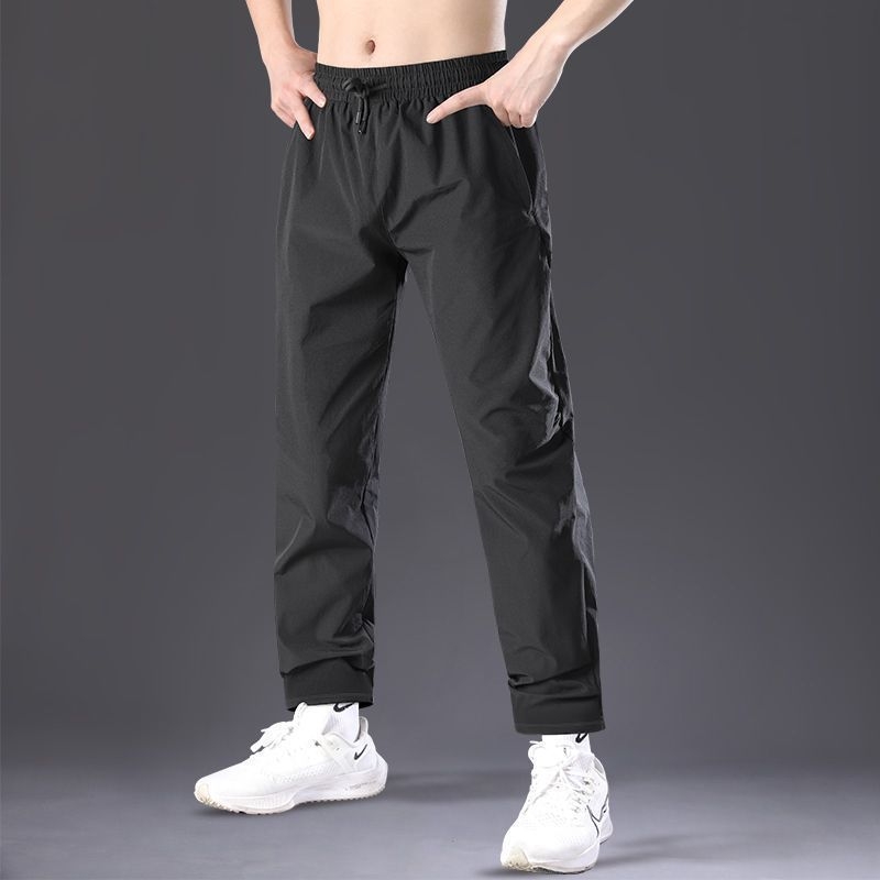 Muške casual sportske hlače — japanski retro stil, visok pojas, ravni kroj, poliester, visoka elastičnost