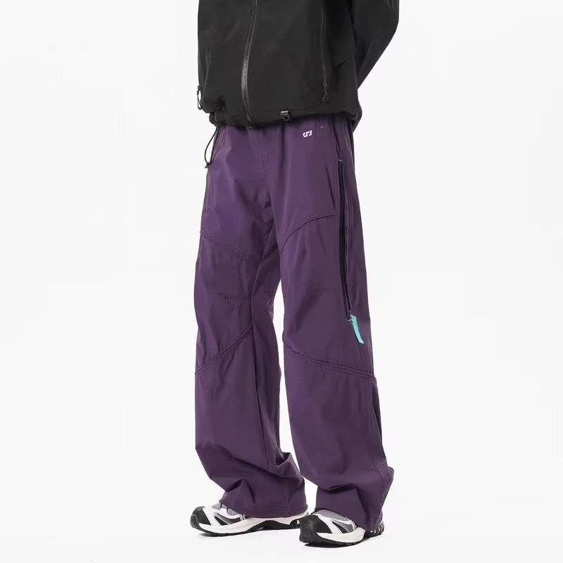 Sportske casual hlače, široki kroj, zip zatvarač, Lycra elastična tkanina (za sve sezone)